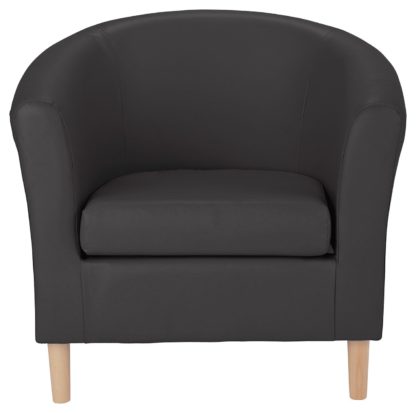 An Image of Habitat Faux Leather Tub Chair - Mocha