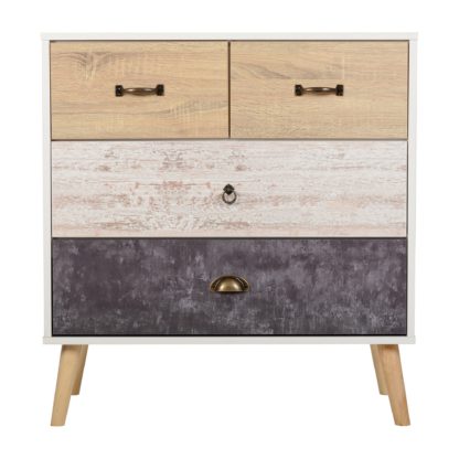 An Image of Nordic 4 Drawer Chest Brown and Grey