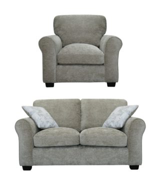 An Image of Argos Home Tammy Fabric Chair and 2 Seater Sofa - Mink