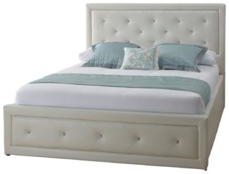 An Image of Hollywood Ottoman Double Bed Frame - White