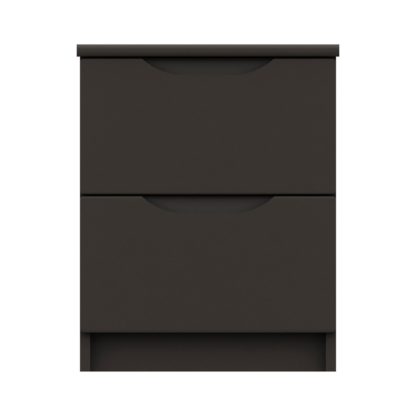 An Image of Legato Graphite Gloss 2 Drawer Bedside Table Black