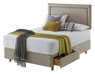 An Image of Silentnight Toulouse Sml Double 2 Drw Divan Set - Sandstone