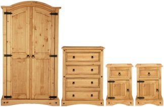 An Image of Argos Home Puerto Rico 4 Piece Wardrobe Set - Light Pine