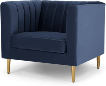 An Image of Amicie Armchair, Royal Blue Velvet