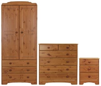 An Image of Argos Home Nordic 3 Piece 2 Door Wardrobe Set - Pine