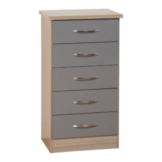 An Image of Nevada Narrow Grey Chest of Drawer Grey