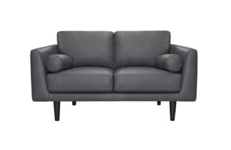 An Image of Habitat Jackson 2 Seater Leather Sofa - Grey