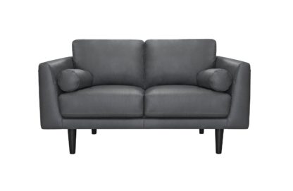 An Image of Habitat Jackson 2 Seater Leather Sofa - Grey