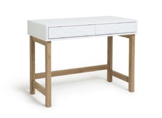 An Image of Habitat Zander 2 Drawer Desk - White Two Tone