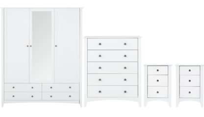 An Image of Habitat Minato 4 Piece 3 Door Wardrobe Set - White