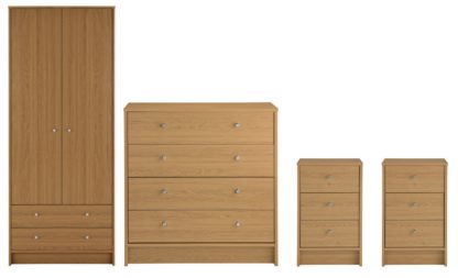 An Image of Habitat Malibu 4 Piece 2 Door Wardrobe Set - Grey