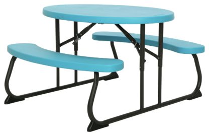 An Image of Lifetime Children's Oval 4 Seater Picnic Table - Blue