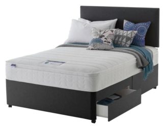 An Image of Silentnight Travis Memory 2Drw Charcoal Divan Bed - Kingsize