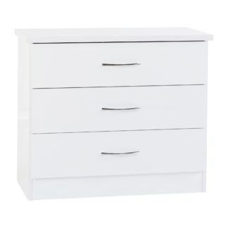 An Image of Nevada White 3 Drawer Chest White