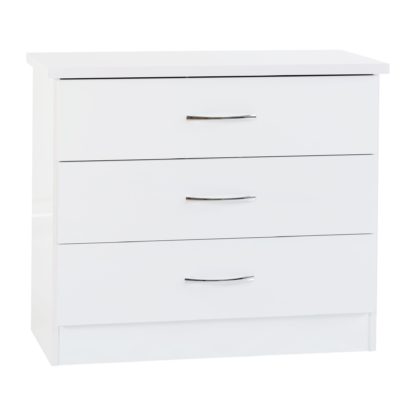 An Image of Nevada White 3 Drawer Chest White
