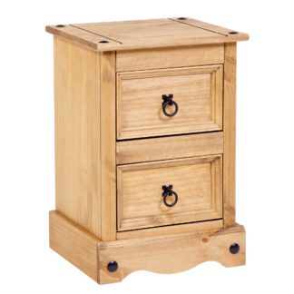 An Image of Corona 2 Drawer Bedside Table Natural