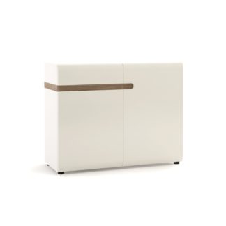 An Image of Exton 2 Door 1 Drawer Sideboard - White Gloss