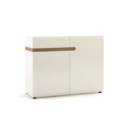 An Image of Exton 2 Door 1 Drawer Sideboard - White Gloss
