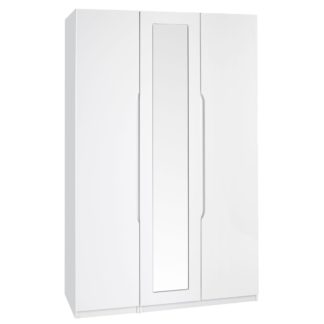 An Image of Legato White 3 Door Mirrored Wardrobe White