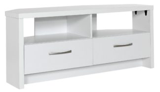 An Image of Habitat Venice 2 Drawer Large Corner TV Unit - White