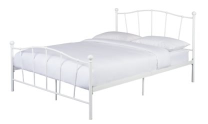 An Image of Habitat Fleur Small Double Metal Bed Frame - White