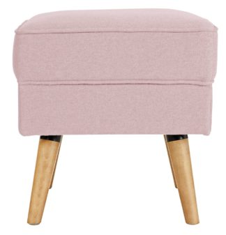 An Image of Habitat Callie Fabric Footstool - Blush Pink