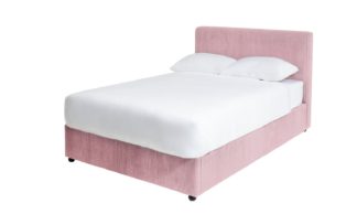 An Image of Habitat Tristan Ottoman Double Bed Frame - Pink