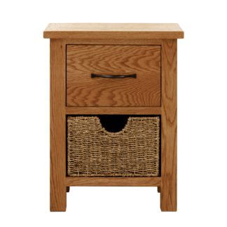 An Image of Sidmouth Oak 2 Drawer Bedside Table Natural