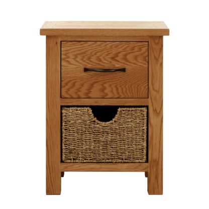 An Image of Sidmouth Oak 2 Drawer Bedside Table Natural