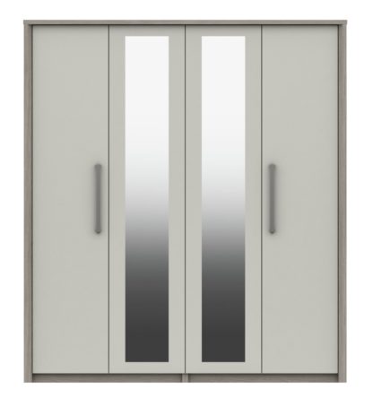 An Image of Grasmere 4 Door 2 Mirror Wardrobe - White