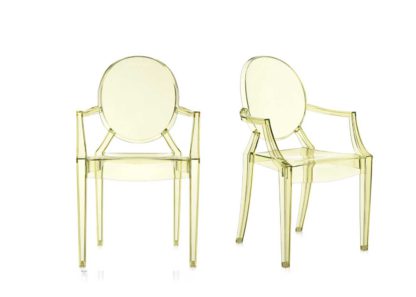 An Image of Kartell Louis Ghost Armchairs Gloss Black - Minimum of 2 only