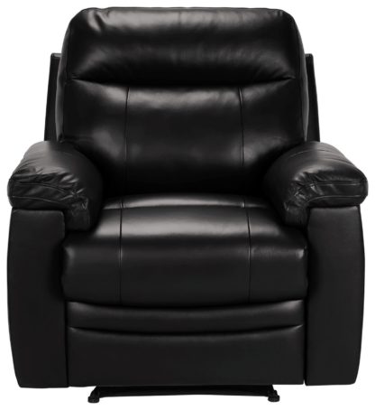 An Image of Argos Home Paolo Leather Mix Manual Recliner Chair - Ivory
