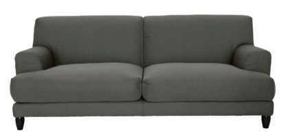 An Image of Habitat Askem 3 Seater Fabric Sofa - Charcoal