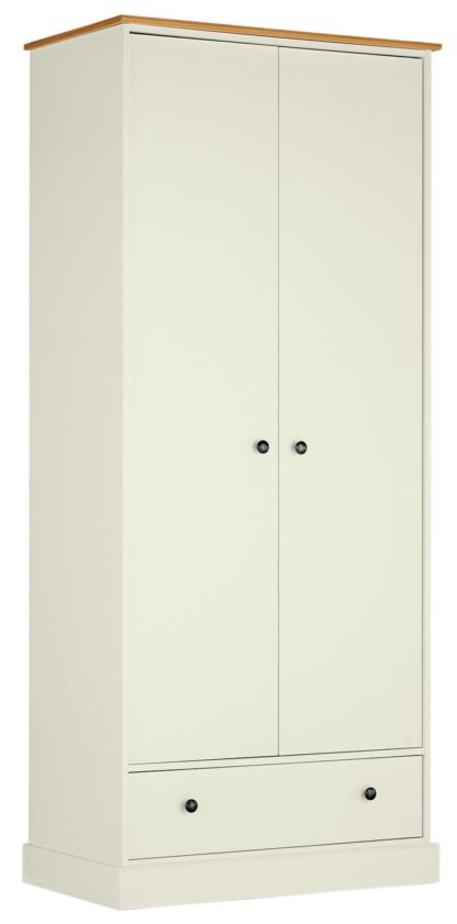 deff24b70e6309070b3806f947bcfbca759738c0773cd5b72d916f03857c64a6.jpg An Image of Argos Home Kensington 2Dr 1Drw Wardrobe - Soft Grey /Oak Eff