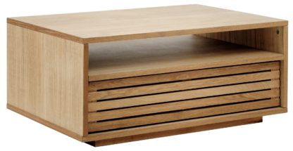 An Image of Habitat Max Oiled Oak Coffee Table With Shelf