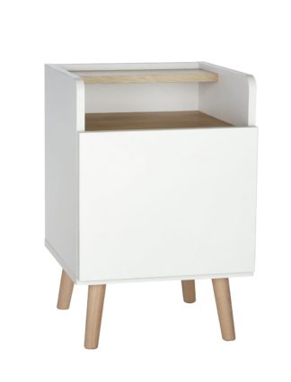 An Image of Habitat Skandi 1 Drawer Bedside Table - White Two Tone