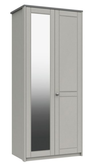 An Image of Kielder 2 Door Mirror Wardrobe - Grey