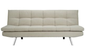An Image of Habitat Nolan 3 Seater Fabric Sofa Bed - Natural