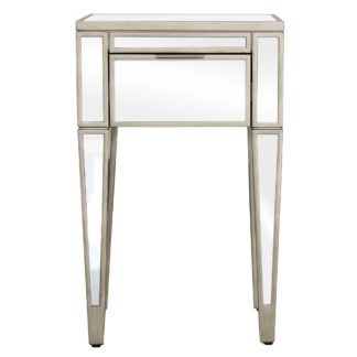 An Image of Fitzgerald Mirrored Nightstand Silver