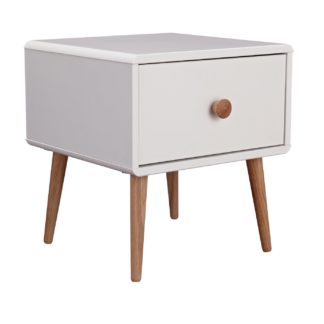 An Image of Argos Home Bodie 1 Drawer Bedside Table - White