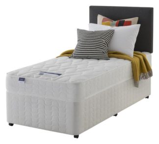 An Image of Silentnight Travis Microquilt Single Divan Bed - White