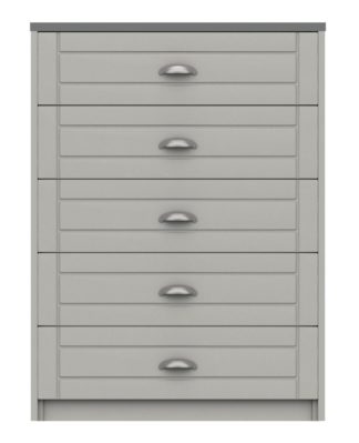 An Image of Kielder 5 Drawer Chest - Grey