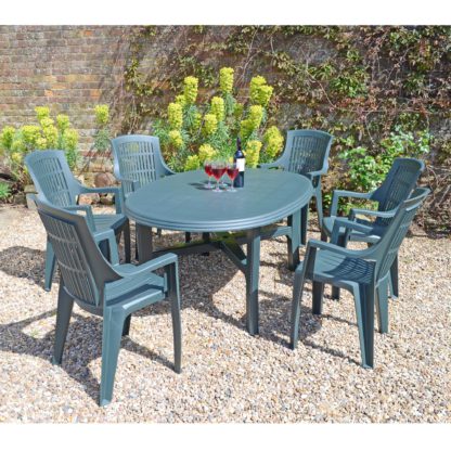 An Image of Trabella Teramo 6 Seater Dining Set Grey