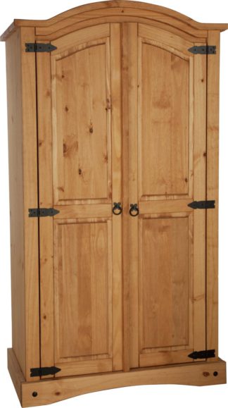 An Image of Argos Home Puerto Rico 2 Door Wardrobe - Light Pine