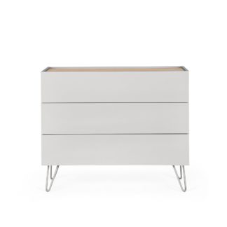 An Image of Penelope Dove Grey 3 Drawer Chest Grey and Brown