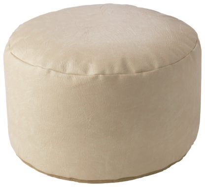 An Image of Habitat Faux Leather Footstool - Black
