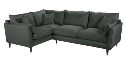 An Image of Habitat Hector Right Corner Fabric Sofa - Charocal Linen