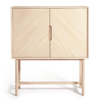 An Image of Habitat Halden 2 Door Drinks Cabinet - Natural