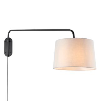 An Image of Endon Carlson Swing Arm Shade Wall Light Grey Grey