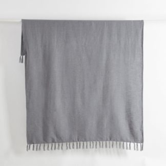 An Image of Cotton Slub Throw Grey